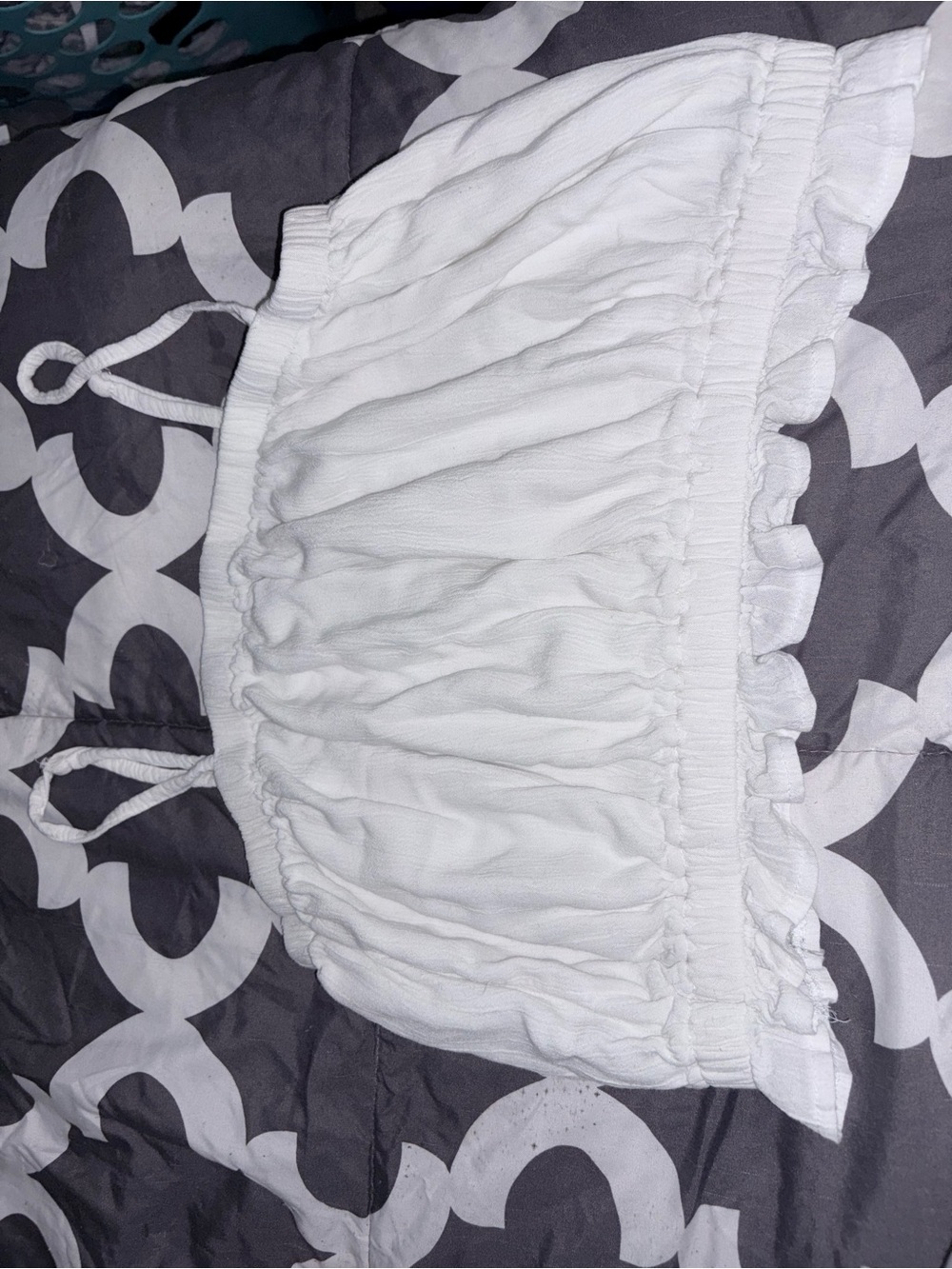 White Ruffled Tube Top